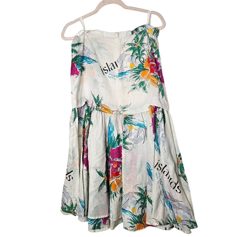 Vintage Carole Little Saint-Tropez West Tropical Print Skirt 70s 80s Tiered 8